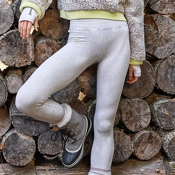 17. Free People Good Karma Leggings Ice Grey - Picture 11 of 17